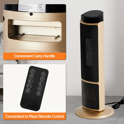 23inch Space Heaters For Indoor Use, Portable Heater With 7 Light Colors