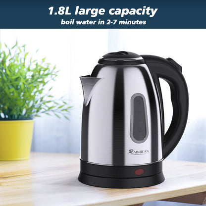 Electric Kettle Water Boiler, 1.8L Electric Tea Coffee Kettle Hot Water Boiler Auto Shut-Off & Boil Dry Protection