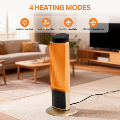 23inch Space Heaters For Indoor Use, Portable Heater With 7 Light Colors